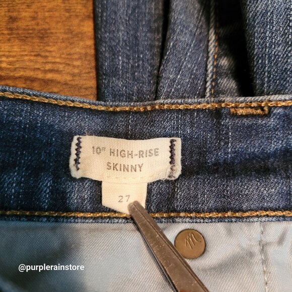 Madewell Jeans 27 Skinny 10" High Rise Tummy Control Slimming F4664 Medium Dark - Picture 5 of 13